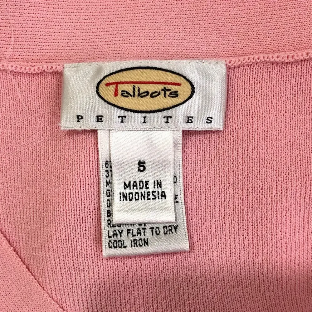 Talbots Petite Pink Scoop Neck Short Sleeve Stretch Top Barbiecore - Picture 5 of 6